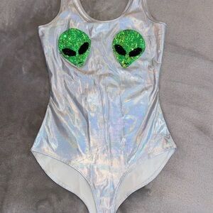 Holographic Alien Women's One Piece